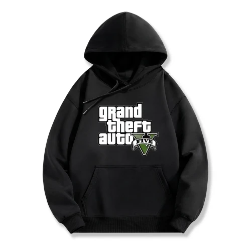Czarna bluza z kapturem GTA z nadrukiem logo Grand Theft Auto V