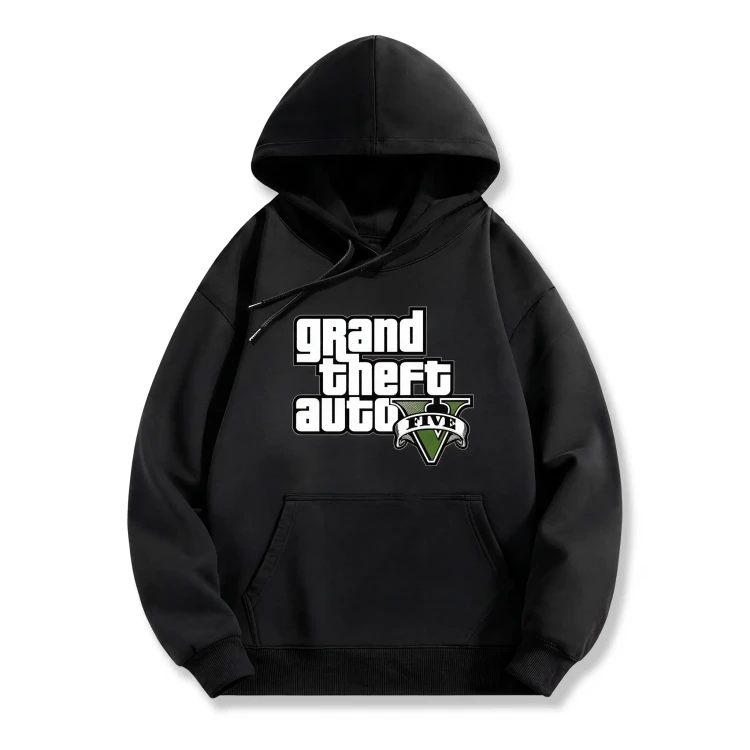 Czarna bluza z kapturem GTA z nadrukiem logo Grand Theft Auto V
