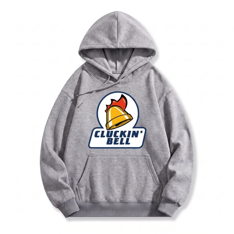 Szara bluza z kapturem GTA z nadrukiem logo Cluckin' Bell
