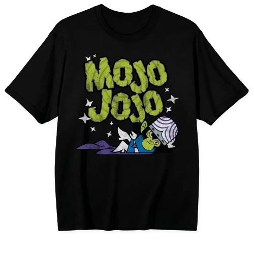 Czarna koszulka Atomówki z nadrukiem Mojo Jojo