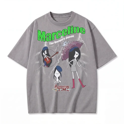 Szara koszulka Pora na Przygodę z nadrukiem Marceline
