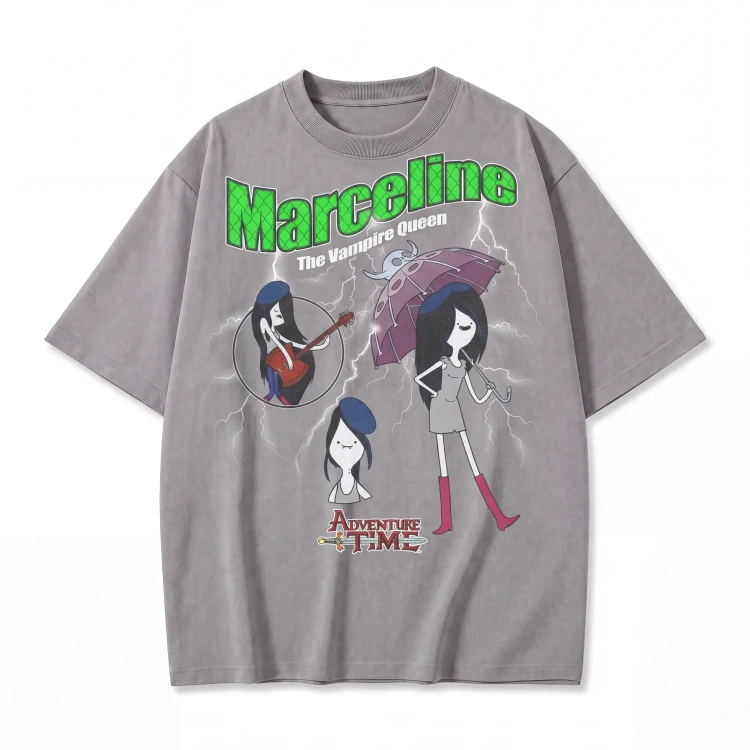 Szara koszulka Pora na Przygodę z nadrukiem Marceline