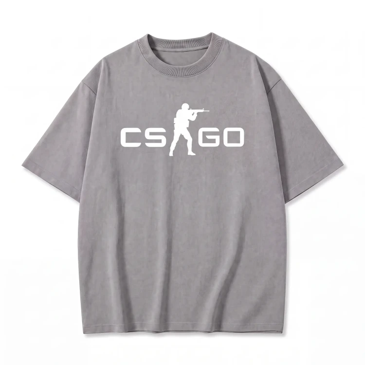Szara koszulka Counter-Strike z nadrukiem logo CS:GO