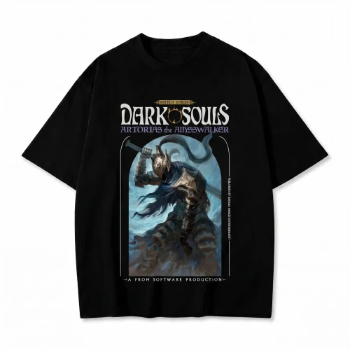 Czarna koszulka Dark Souls z nadrukiem Artorias the Abysswalker