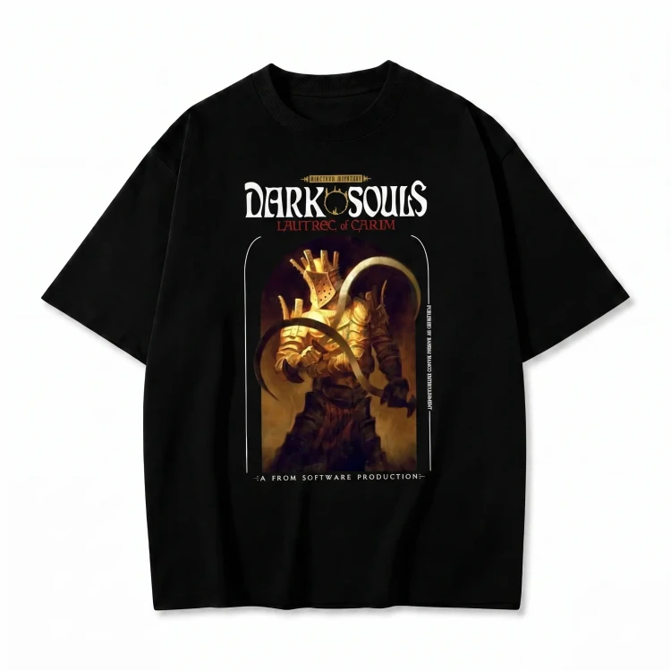 Czarna koszulka Dark Souls z nadrukiem Lautrec of Carim