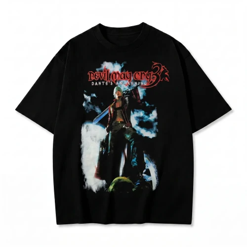 Czarna koszulka Devil May Cry 3 Dante's Awakening z nadrukiem Dantego