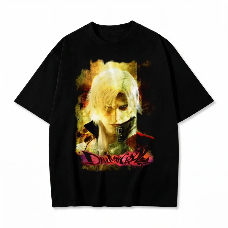 Czarna koszulka Devil May Cry 2 z nadrukiem Dantego