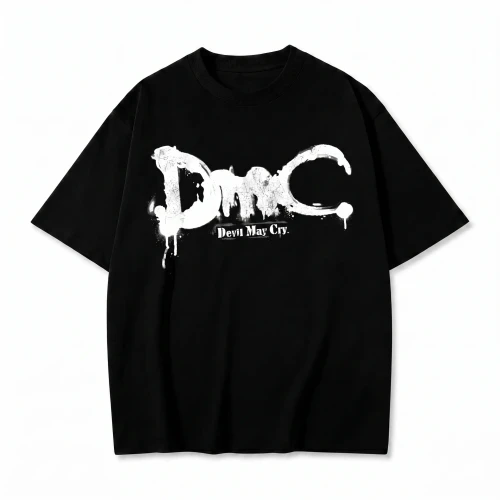 Czarna koszulka Devil May Cry z nadrukiem logo DmC