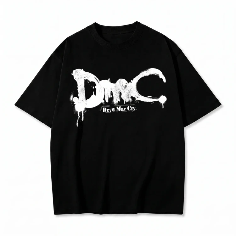 Czarna koszulka Devil May Cry z nadrukiem logo DmC
