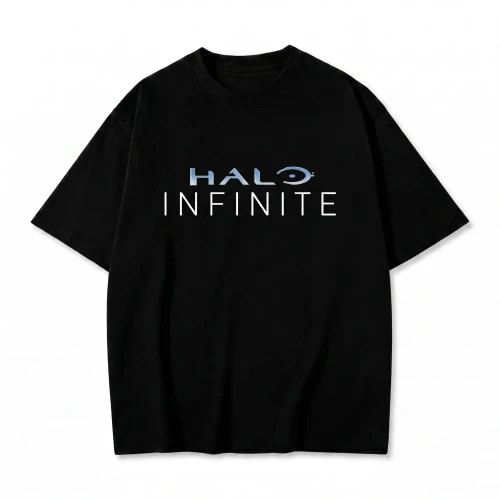 Czarna koszulka Halo Infinite z logo gry