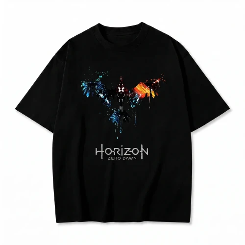 Czarna koszulka Horizon Zero Dawn z nadrukiem Stormbirda
