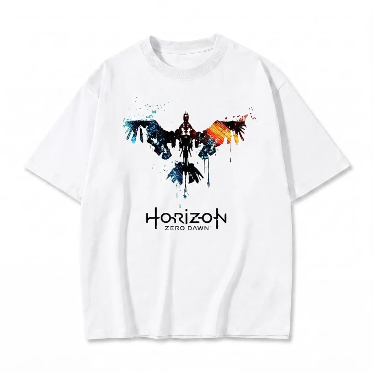 Biała koszulka Horizon Zero Dawn z nadrukiem Stormbirda
