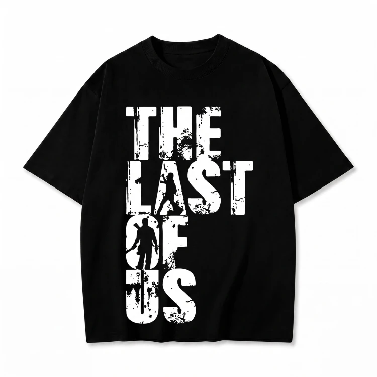 Czarna koszulka The Last of Us z nadrukiem logo gry
