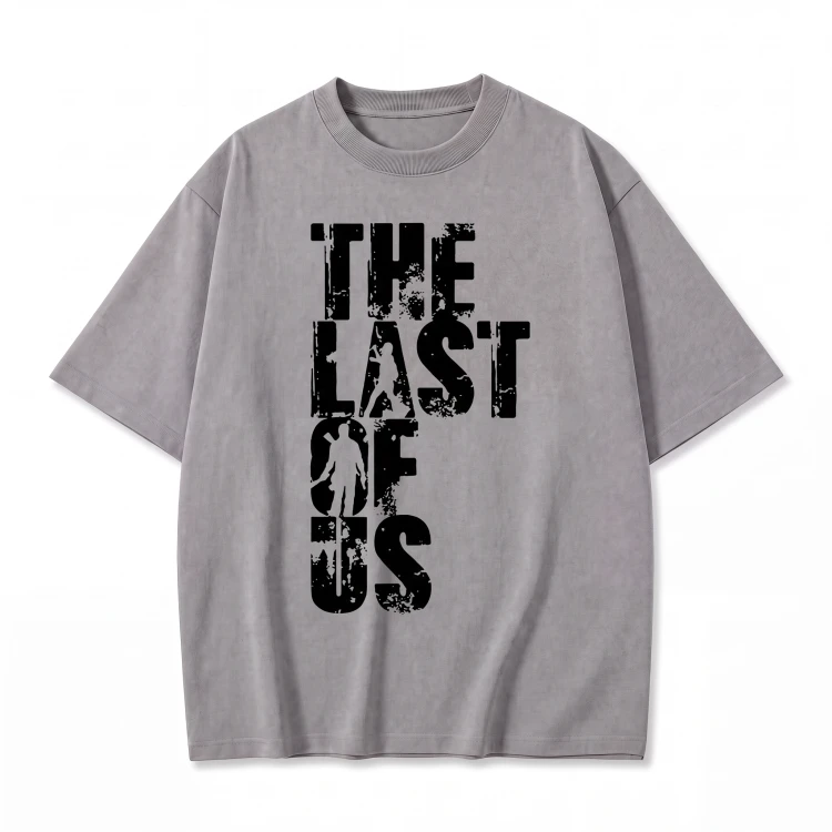 Szara koszulka The Last of Us z nadrukiem logo gry
