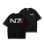 Czarna koszulka Mass Effect z nadrukiem logo N7
