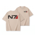Beżowa koszulka Mass Effect z nadrukiem logo N7