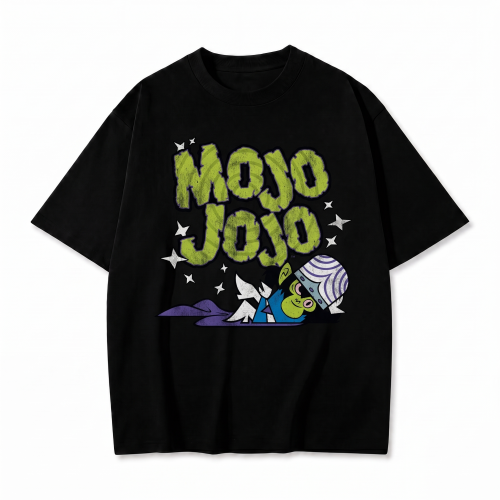 Czarna koszulka Atomówki z nadrukiem Mojo Jojo