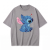 Szara koszulka Lilo i Stitch z nadrukiem siedzącego Stitcha z serduszkiem