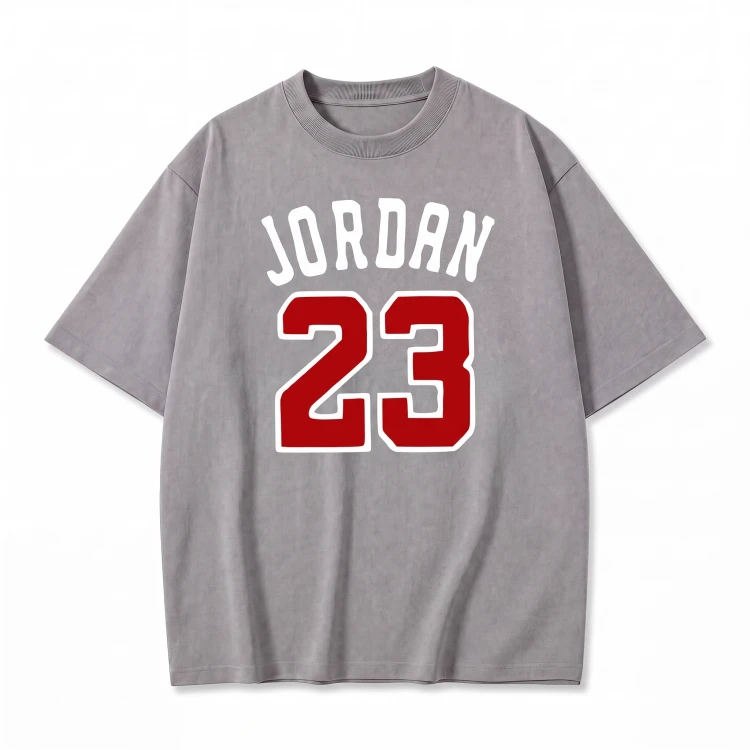Szara koszulka Michael Jordan z nadrukiem Jordan 23