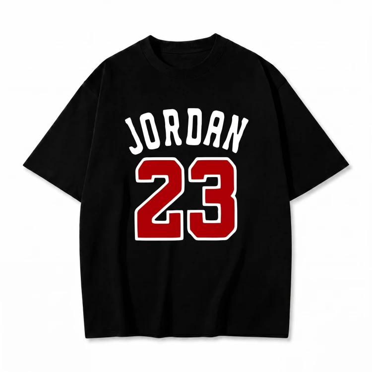 Czarna koszulka Michael Jordan z nadrukiem Jordan 23