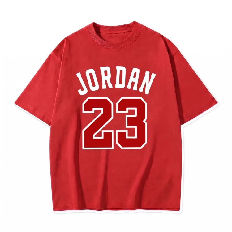 Czerwona koszulka Michael Jordan z nadrukiem Jordan 23