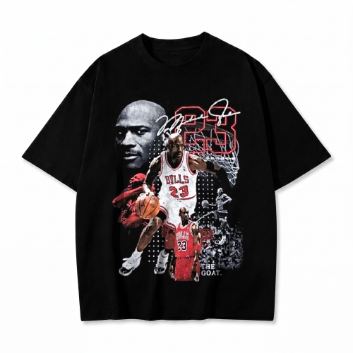 Czarna koszulka Michael Jordan z nadrukiem 23 The Goat