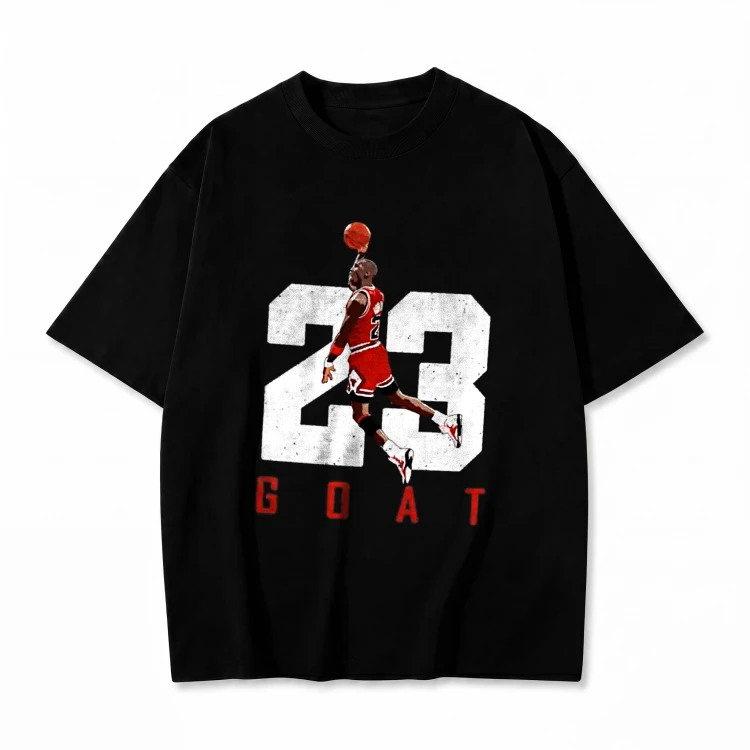 Czarna koszulka Michael Jordan z nadrukiem 23 Goat