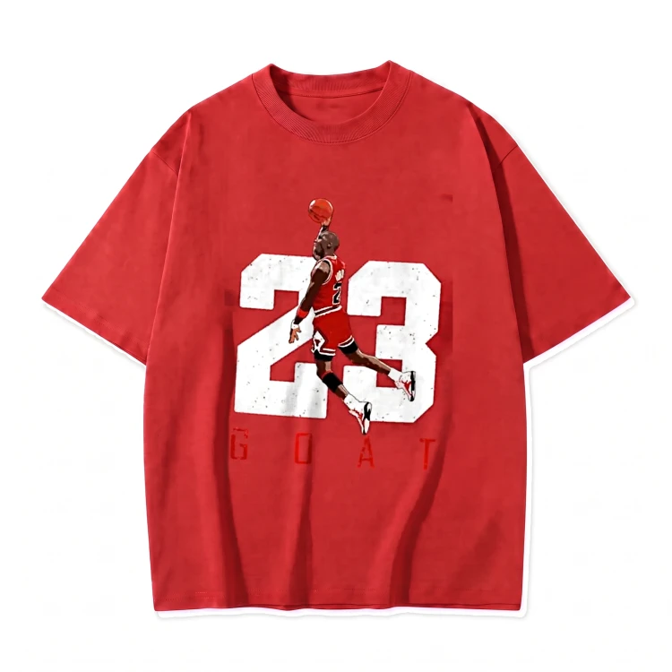 Czerwona koszulka Michael Jordan z nadrukiem 23 Goat