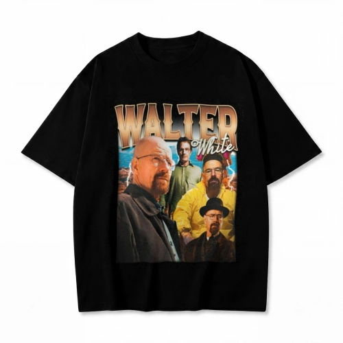 Czarna koszulka Breaking Bad z nadrukiem Waltera White