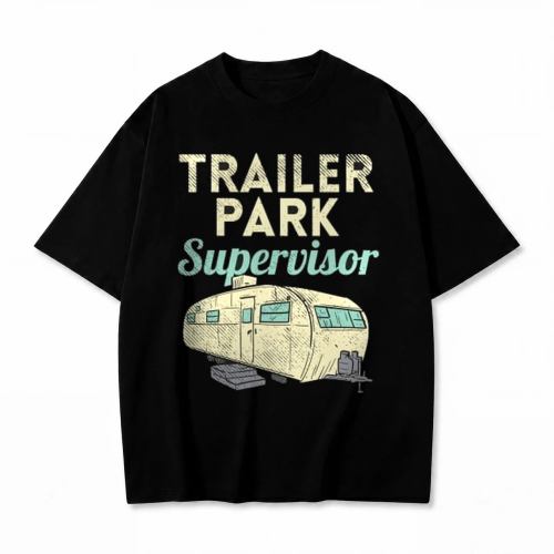 Czarna koszulka Chłopaki z Baraków z nadrukiem Trailer Park Supervisor