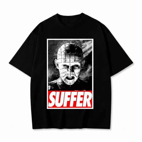Czarna koszulka Hellraiser z nadrukiem Pinhead Suffer