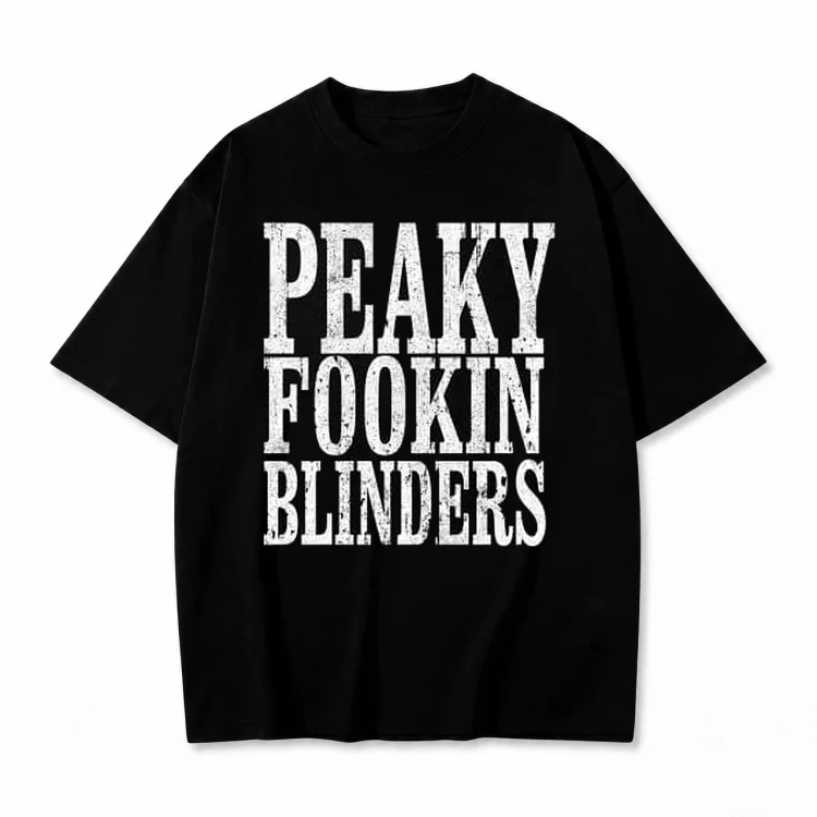 Czarna koszulka Peaky Blinders z nadrukiem Peaky Fookin Blinders