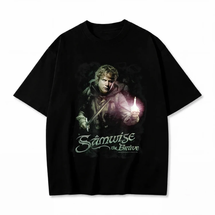 Czarna koszulka Władca Pierścieni z nadrukiem Samwise the Brave
