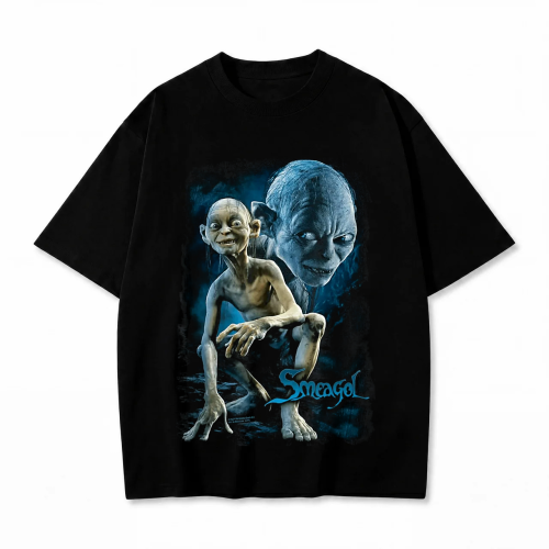 Czarna koszulka Władca Pierścieni z nadrukiem Gollum Smeagol