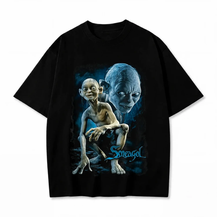 Czarna koszulka Władca Pierścieni z nadrukiem Gollum Smeagol