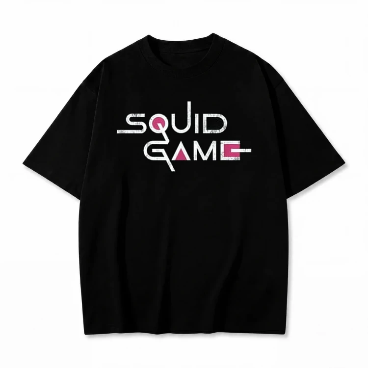 Czarna koszulka Squid Game z nadrukiem logo Squid Game
