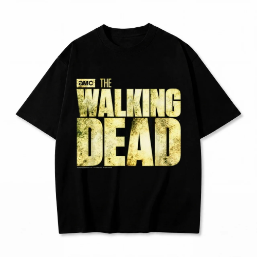 Czarna koszulka The Walking Dead z nadrukiem logo serialu