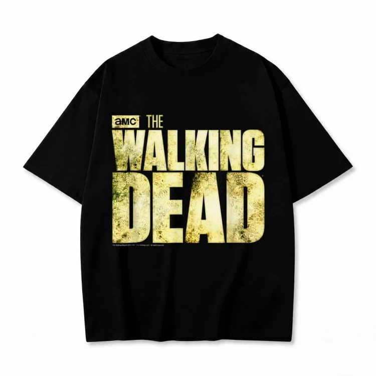 Czarna koszulka The Walking Dead z nadrukiem logo serialu