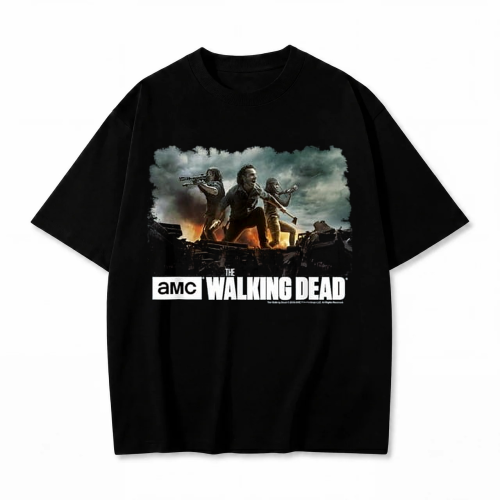 Czarna koszulka The Walking Dead z nadrukiem All Out War