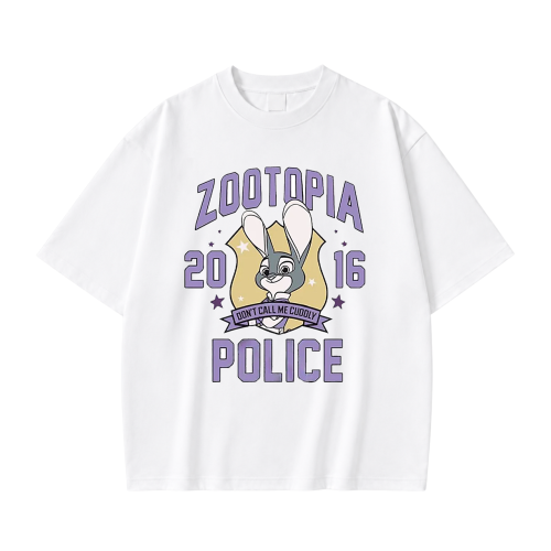 Biała koszulka Zootopia z nadrukiem Judy Hopps Zootopia Police