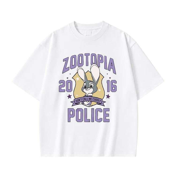 Biała koszulka Zootopia z nadrukiem Judy Hopps Zootopia Police