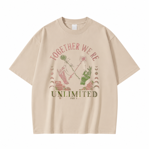 Beżowa koszulka Wicked z nadrukiem Together We're Unlimited