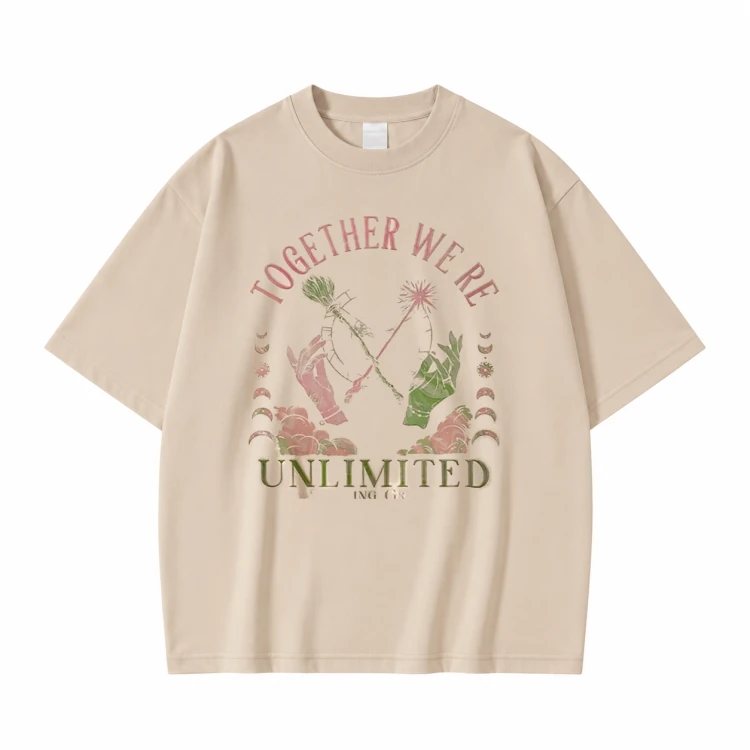Beżowa koszulka Wicked z nadrukiem Together We're Unlimited