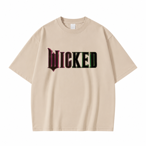 Beżowa koszulka Wicked z nadrukiem logo
