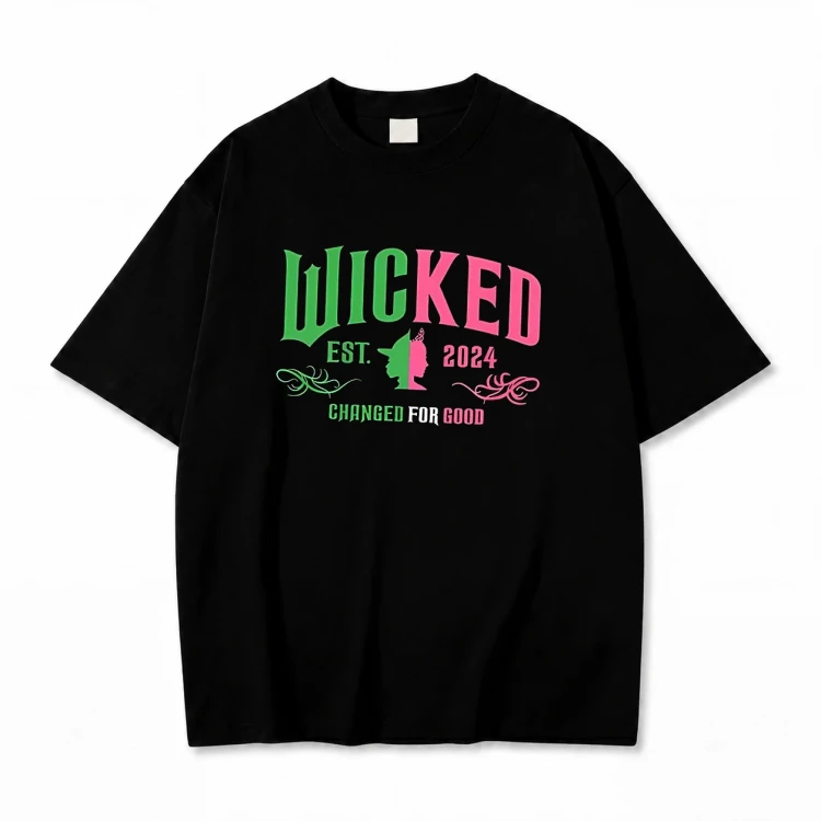 Czarna koszulka Wicked z nadrukiem logo Est. 2024