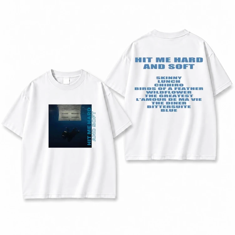 Biała koszulka Billie Eilish z nadrukiem z przodu i z tyłu