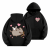 Czarna bluza z kapturem Pusheen Kupidyn - nadruk z tyłu i serduszko z przodu