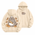 Beżowa bluza z kapturem Pusheen Piekarz - nadruk z tyłu i kotek z tostem z przodu