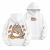 Biała bluza z kapturem Pusheen Piekarz - nadruk z tyłu i kotek z tostem z przodu