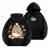 Czarna bluza z kapturem Pusheen Piekarz - nadruk z tyłu i kotek z tostem z przodu